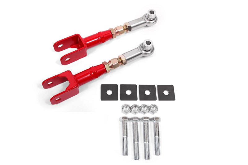 BMR Red Adjustable Toe Link Kit 15-23 Ford Mustang - Click Image to Close